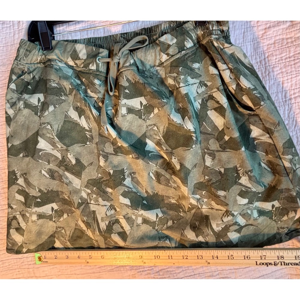 Slazenger Golf Skort Womens Large Green Abstract Camo Print Athletic Skirt L